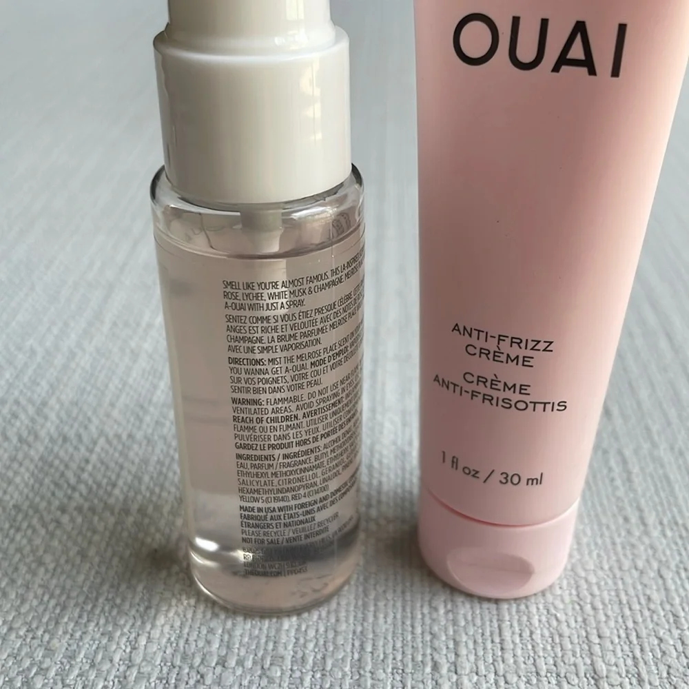 OUAI mini Anti-Frizz Hair Styling Cream and melrose place set